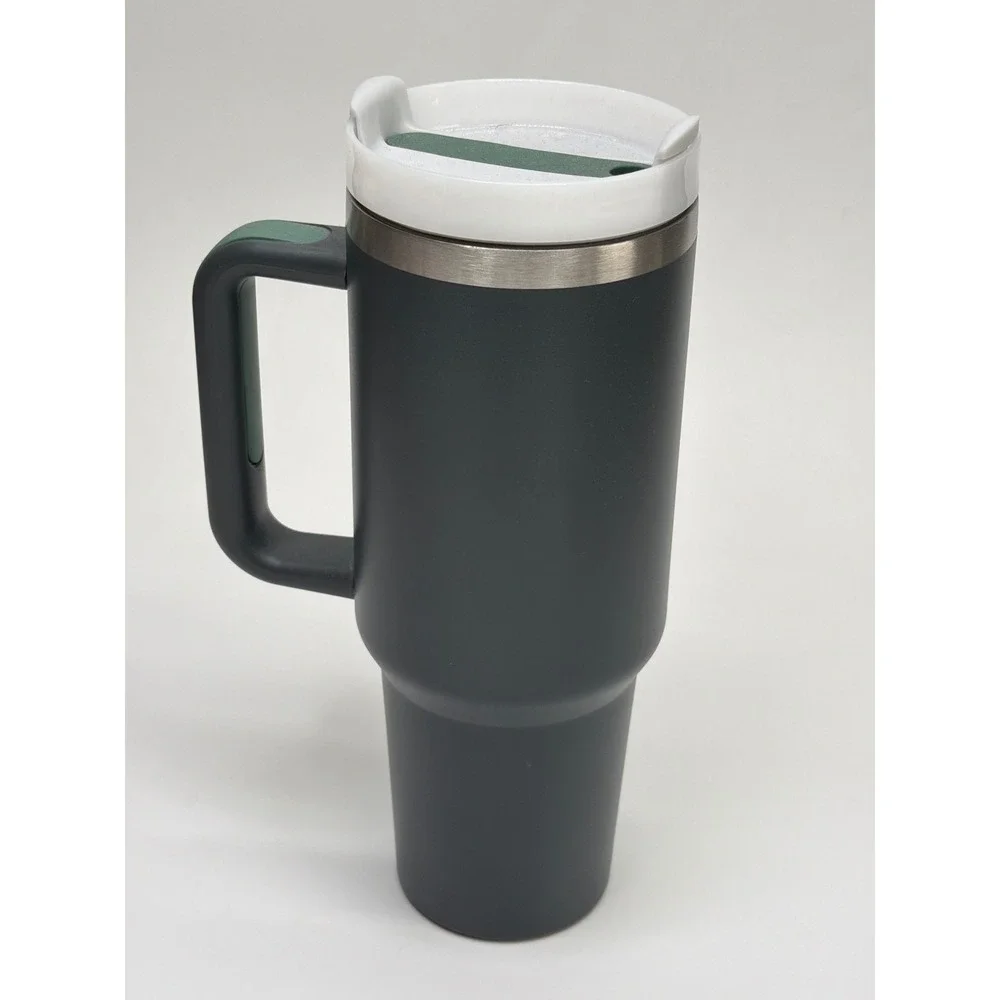 Matte Black 40oz Insulated Travel Tumbler Northwest Dental Group Logo Handle Lid